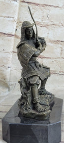 Japanese Samurai Warrior w/ Katana Bronze 9" x 7" Kamiko