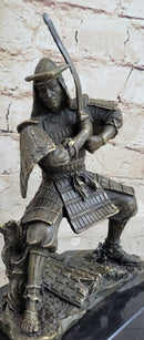 Japanese Samurai Warrior w/ Katana Bronze 9" x 7" Kamiko