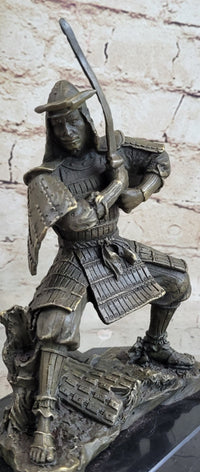 Japanese Samurai Warrior w/ Katana Bronze 9" x 7" Kamiko