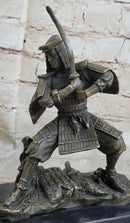 Japanese Samurai Warrior w/ Katana Bronze 9" x 7" Kamiko