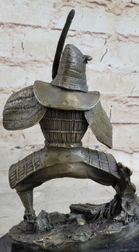 Japanese Samurai Warrior w/ Katana Bronze 9" x 7" Kamiko