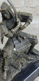 Japanese Samurai Warrior w/ Katana Bronze 9" x 7" Kamiko