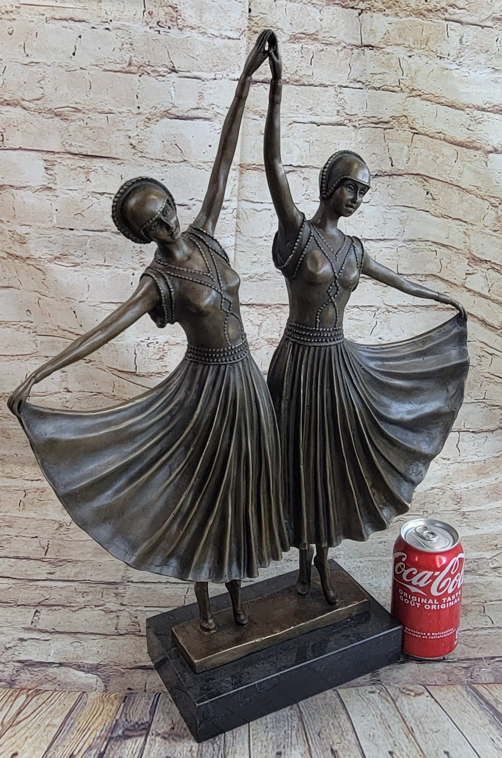 Twin Art Deco Dancer Girls Gemini Pair Bronze D.H. Chiparus