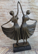 Twin Art Deco Dancer Girls Gemini Pair Bronze D.H. Chiparus