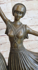 Twin Art Deco Dancer Girls Gemini Pair Bronze D.H. Chiparus