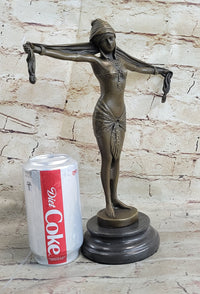 Belly Dancer Chiparus Bronze Sculpture Marble Base