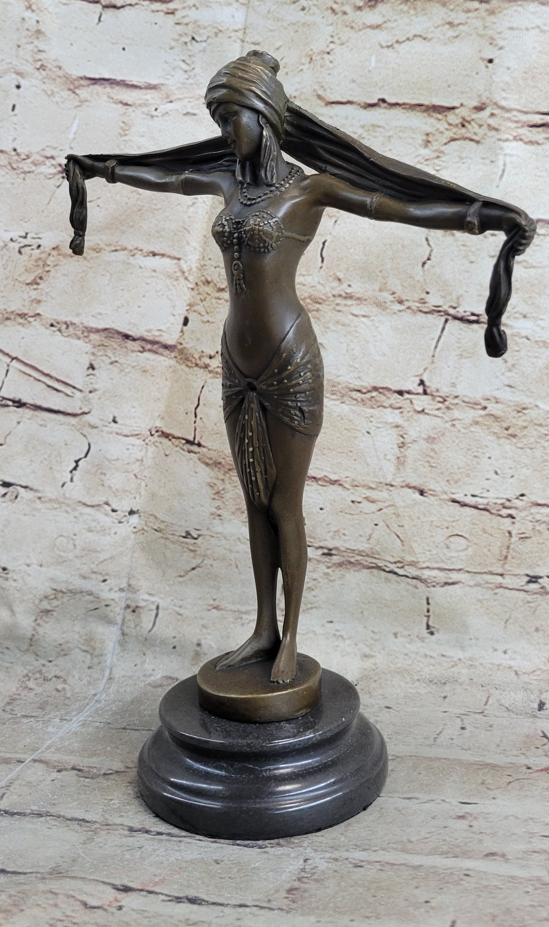 Belly Dancer Chiparus Bronze Sculpture Marble Base