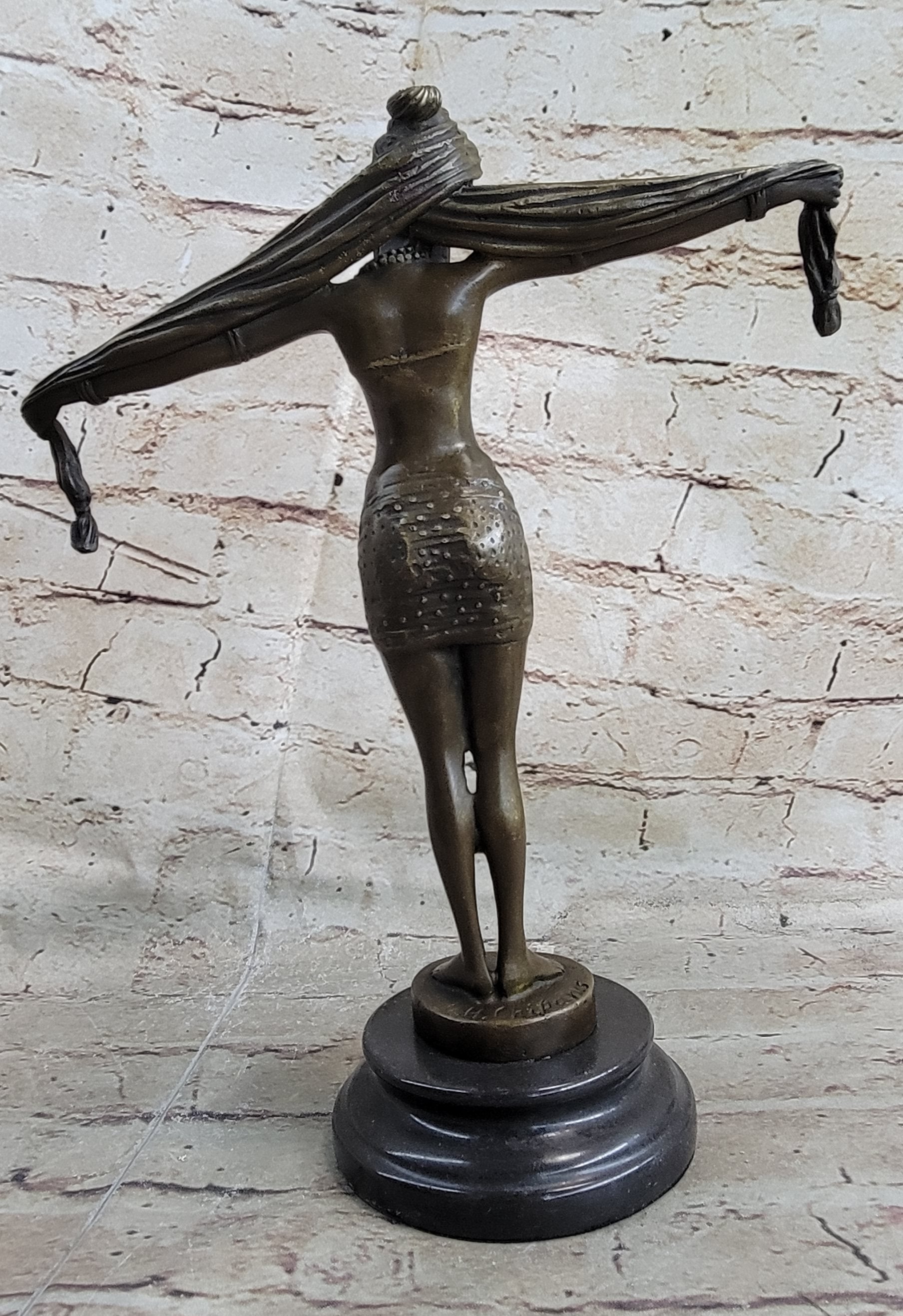 Belly Dancer Chiparus Bronze Sculpture Marble Base