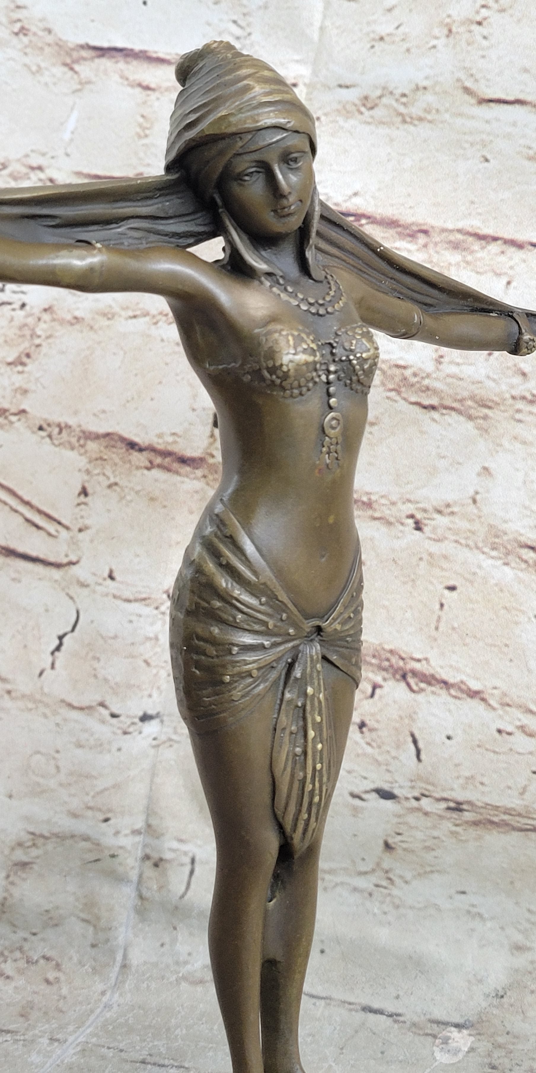 Belly Dancer Chiparus Bronze Sculpture Marble Base