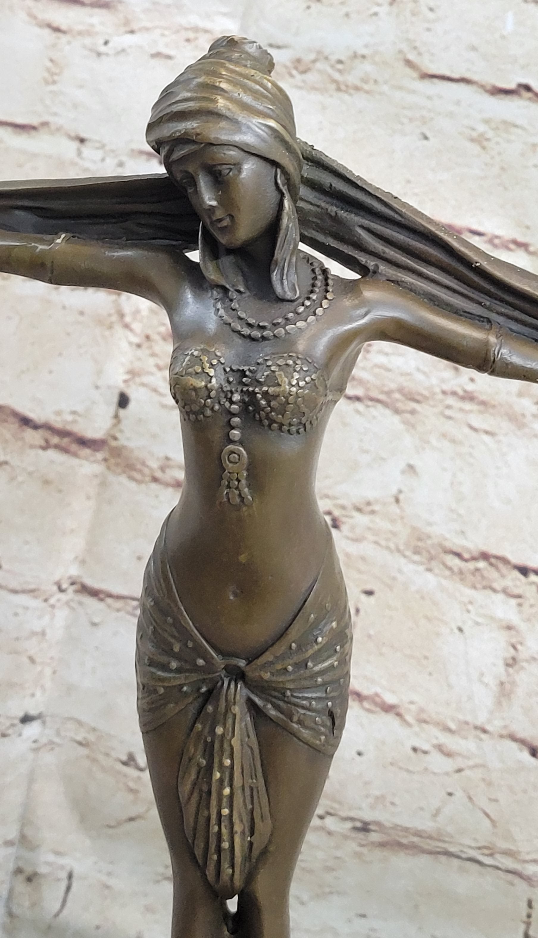 Belly Dancer Chiparus Bronze Sculpture Marble Base