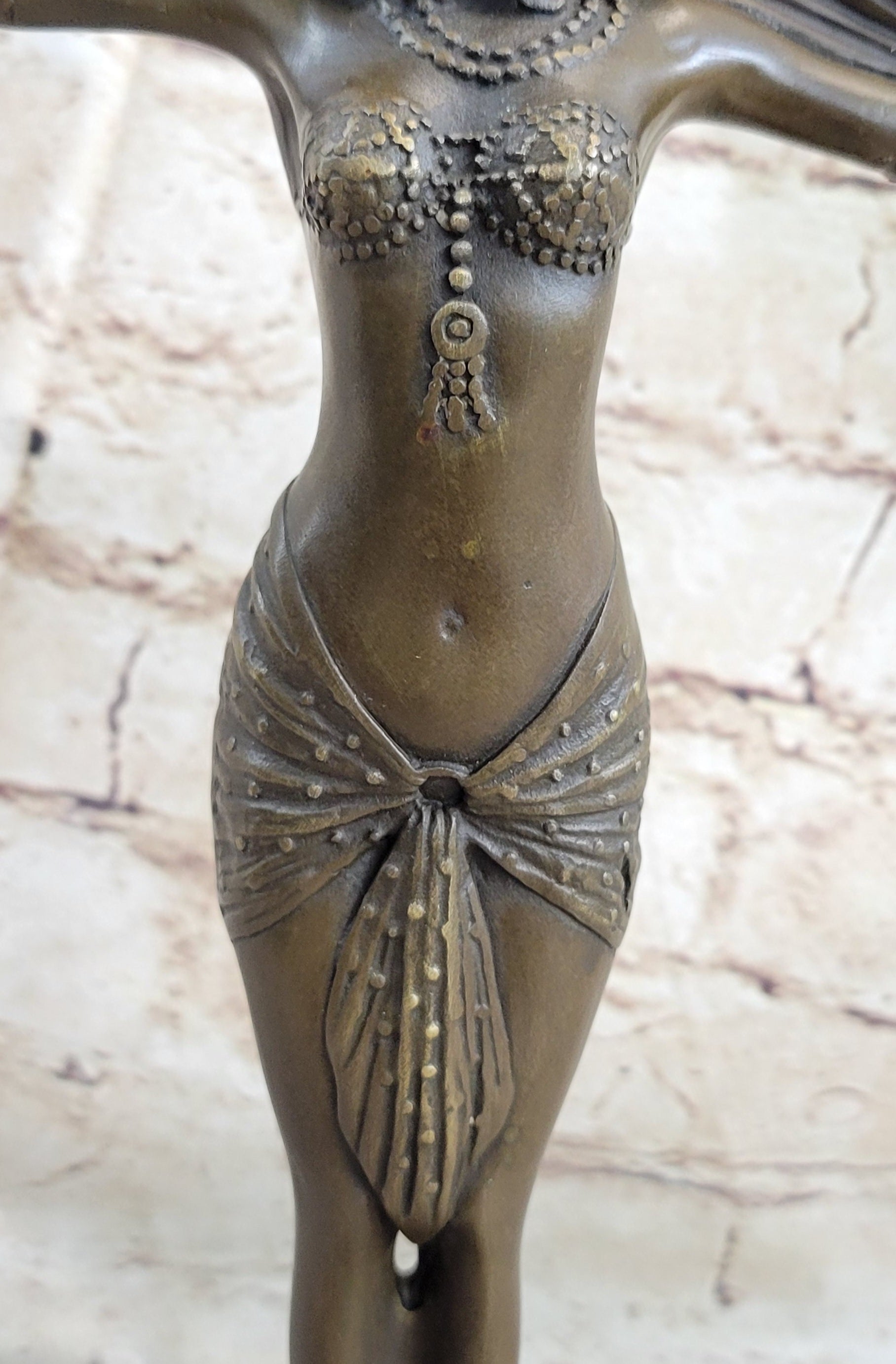 Belly Dancer Chiparus Bronze Sculpture Marble Base