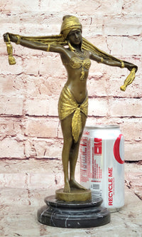 Gilt Bronze Sexy Dancer By D.H Chiparus Gold Patina Bronze Sculpture