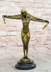 Gilt Bronze Sexy Dancer By D.H Chiparus Gold Patina Bronze Sculpture