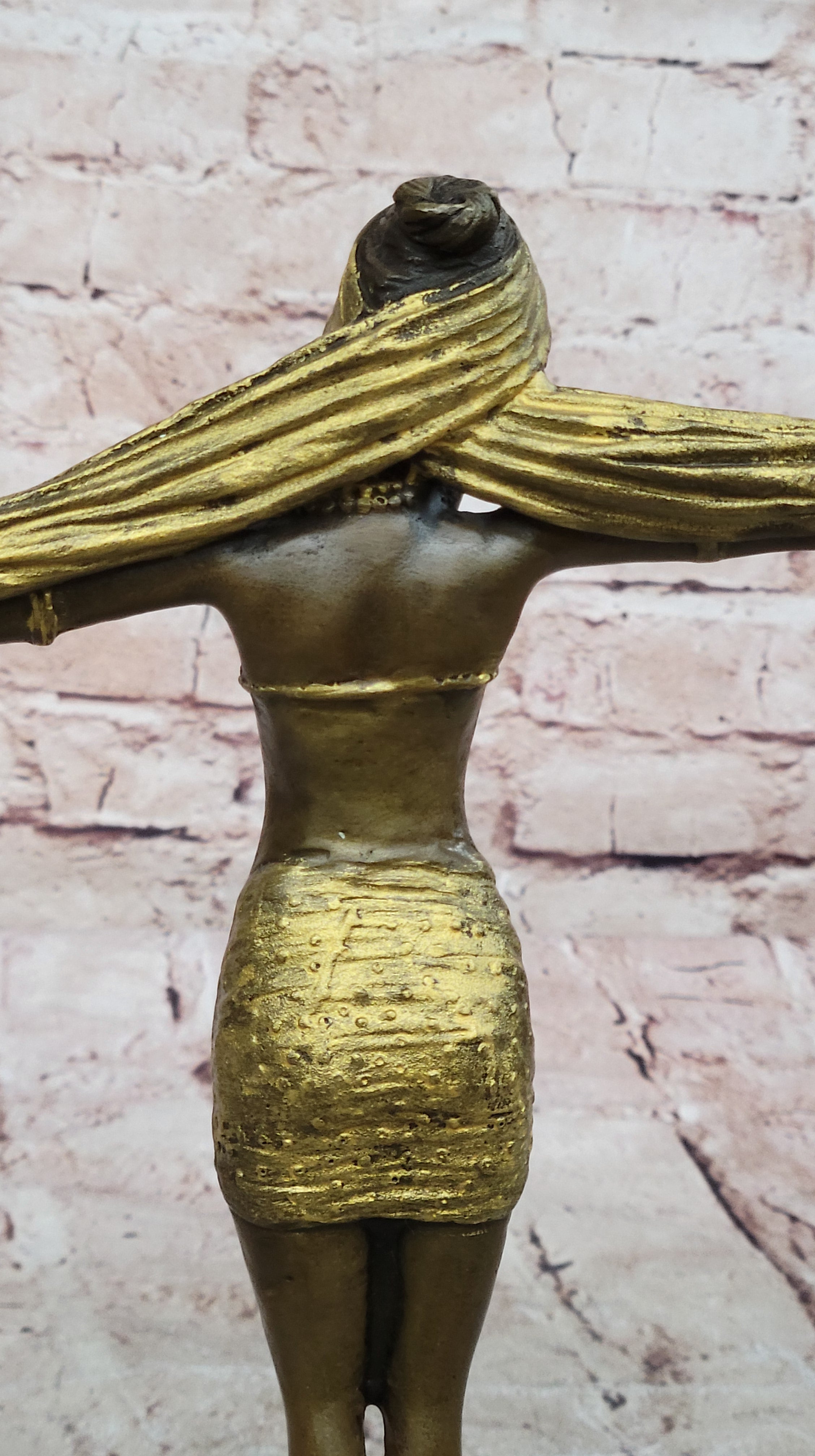 Gilt Bronze Sexy Dancer By D.H Chiparus Gold Patina Bronze Sculpture