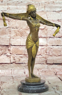 Gilt Bronze Sexy Dancer By D.H Chiparus Gold Patina Bronze Sculpture