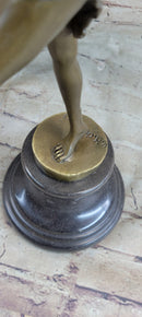 Bronze Art Deco Dancing Lady Signed Sculpture Hot Cast