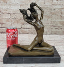 Nude Free Girl Genuine Bronze Sculpture Figure