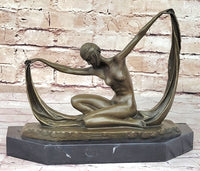 C. Mirval Art Deco Bronze Dancer Girl Sculpture 10" x 12"