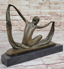C. Mirval Art Deco Bronze Dancer Girl Sculpture 10" x 12"