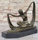 C. Mirval Art Deco Bronze Dancer Girl Sculpture 10" x 12"