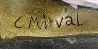 Art Deco Nude Female Scarf Dancer Flapper Girl Bronze Statue Sculpture by Mirval 10" x 12"