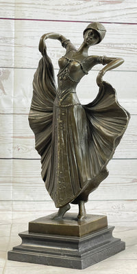 Art Deco Chiparus French Dancer Bronze 15" x 9"