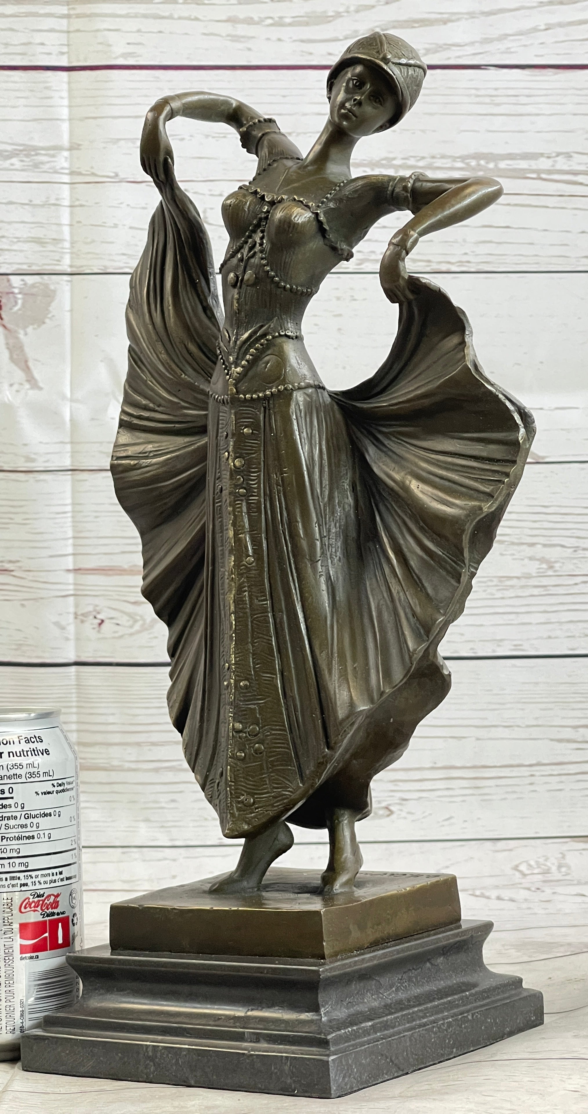 Art Deco Chiparus French Dancer Bronze 15" x 9"