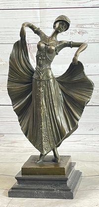 Art Deco Chiparus French Dancer Bronze 15" x 9"