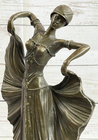 Art Deco Chiparus French Dancer Bronze 15" x 9"