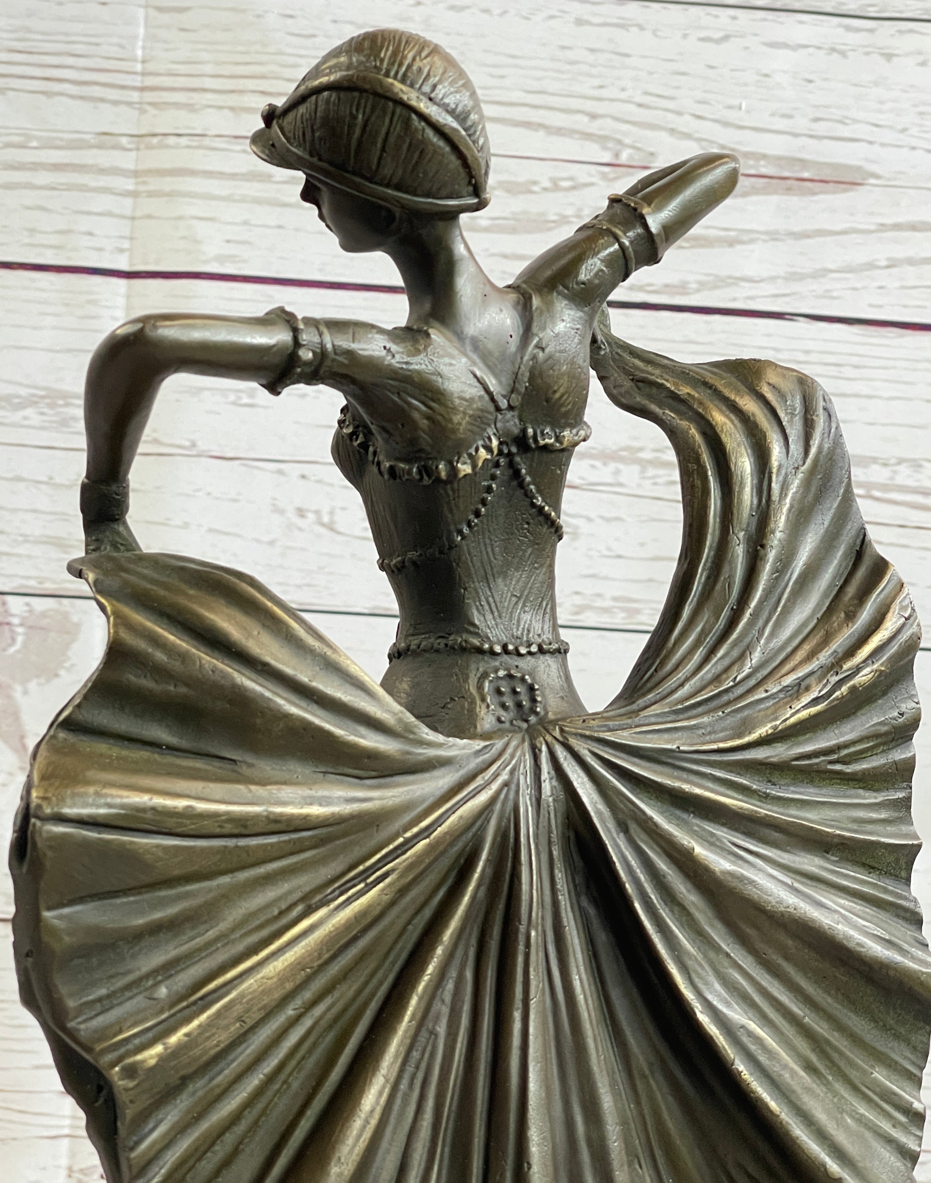Art Deco Chiparus French Dancer Bronze 15" x 9"