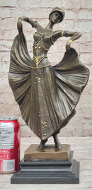 Demetre Chiparus Art Deco Bronze Female Dancer Sculpture