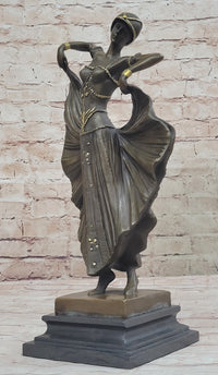 Demetre Chiparus Art Deco Bronze Female Dancer Sculpture