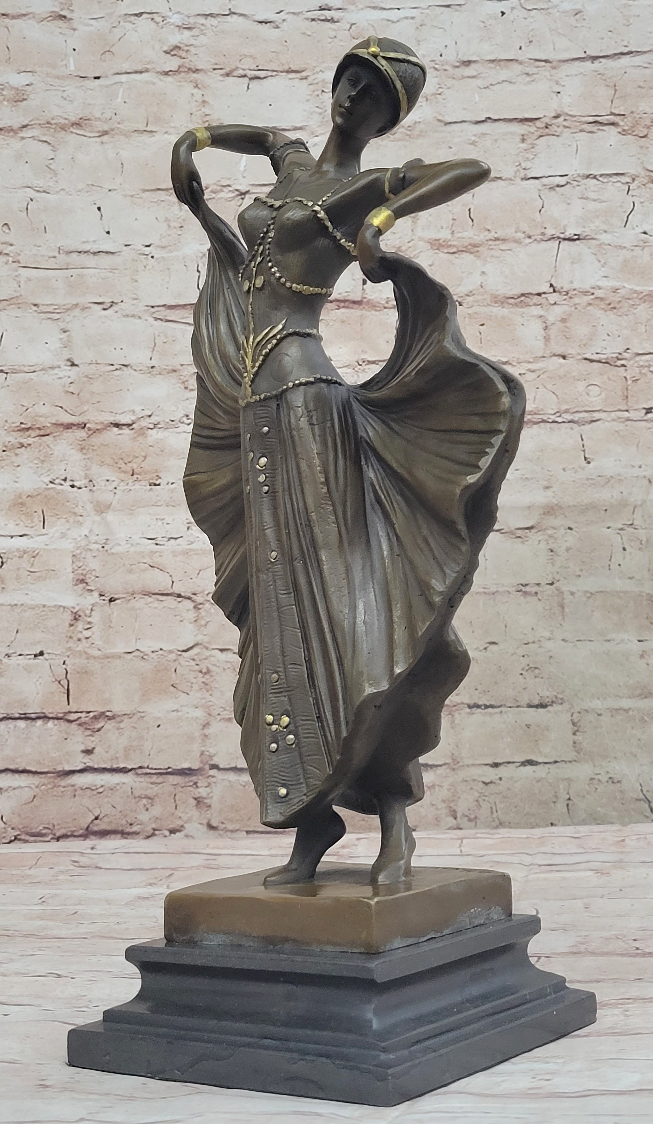 Demetre Chiparus Art Deco Bronze Female Dancer Sculpture