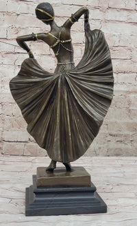 Demetre Chiparus Art Deco Bronze Female Dancer Sculpture
