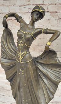 Demetre Chiparus Art Deco Bronze Female Dancer Sculpture