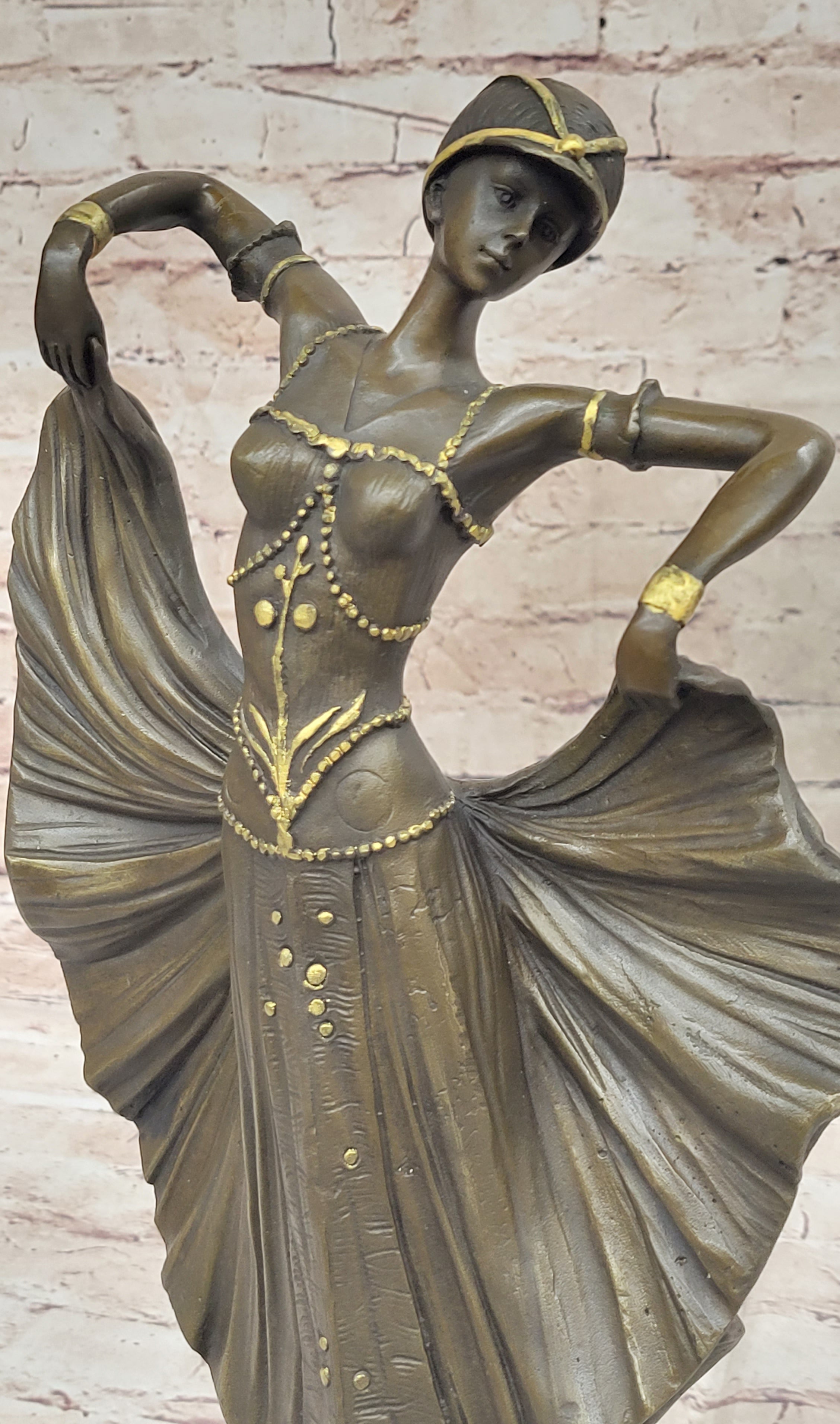 Demetre Chiparus Art Deco Bronze Female Dancer Sculpture