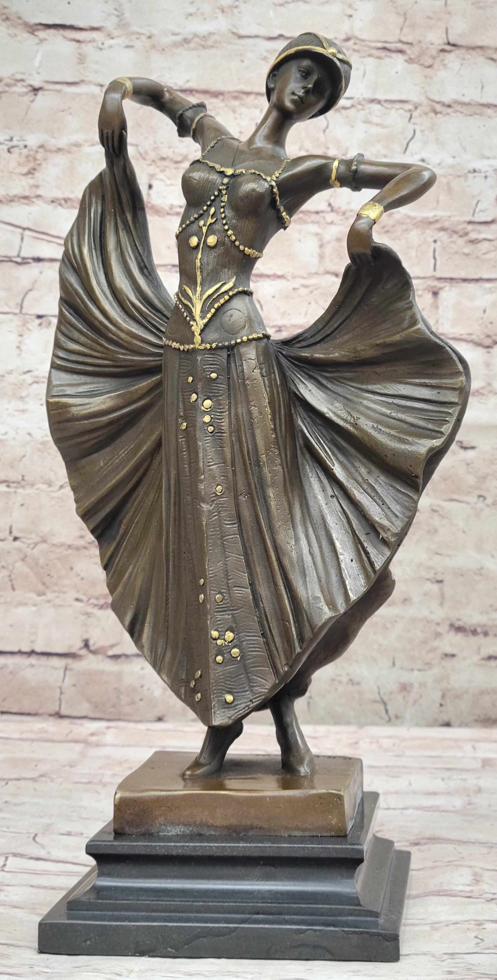 Demetre Chiparus Art Deco Bronze Female Dancer Sculpture