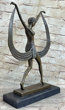 Art Deco Mirval Topless Female Dancer Bronze Sculpture 18" x 12"