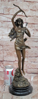 Artemis Diana The Hunter By C. Mirval Bronze Sculpture