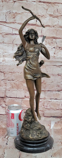 Artemis Diana The Hunter By C. Mirval Bronze Sculpture