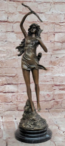 Artemis Diana The Hunter By C. Mirval Bronze Sculpture