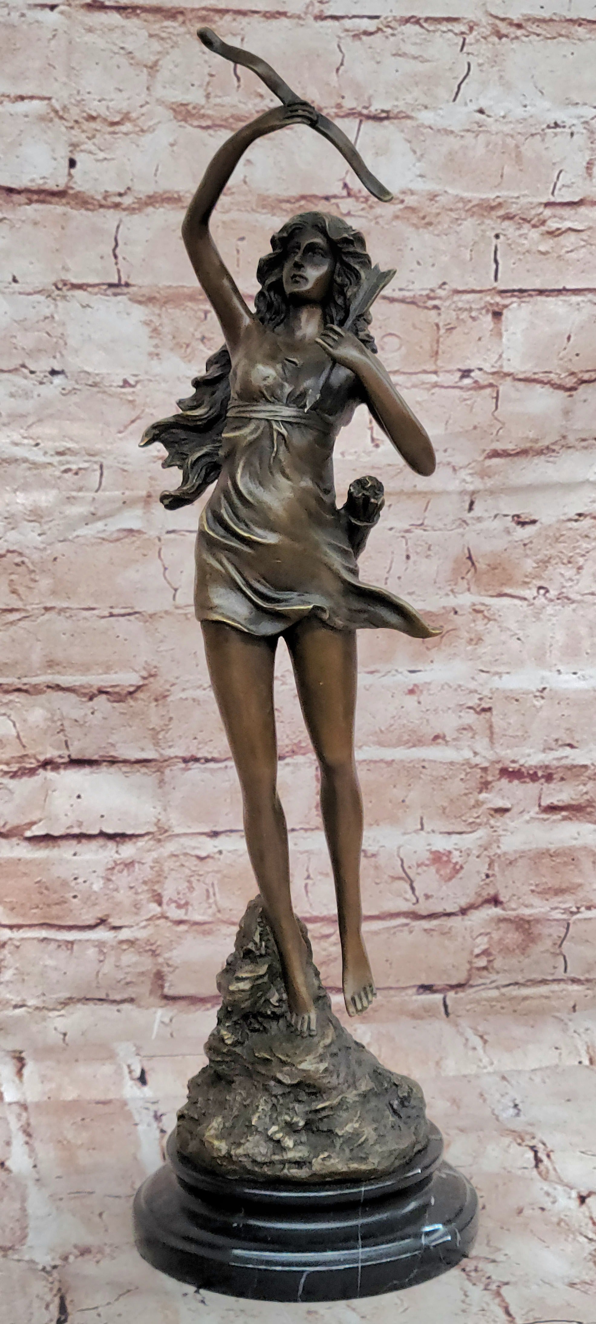 Artemis Diana The Hunter By C. Mirval Bronze Sculpture