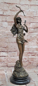 Artemis Diana The Hunter By C. Mirval Bronze Sculpture