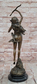 Artemis Diana The Hunter By C. Mirval Bronze Sculpture
