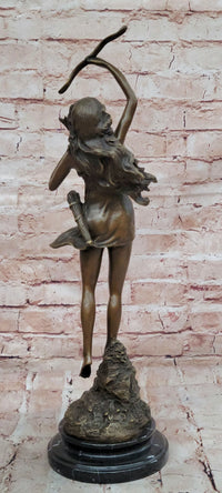 Artemis Diana The Hunter By C. Mirval Bronze Sculpture