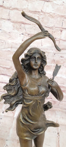 Artemis Diana The Hunter By C. Mirval Bronze Sculpture