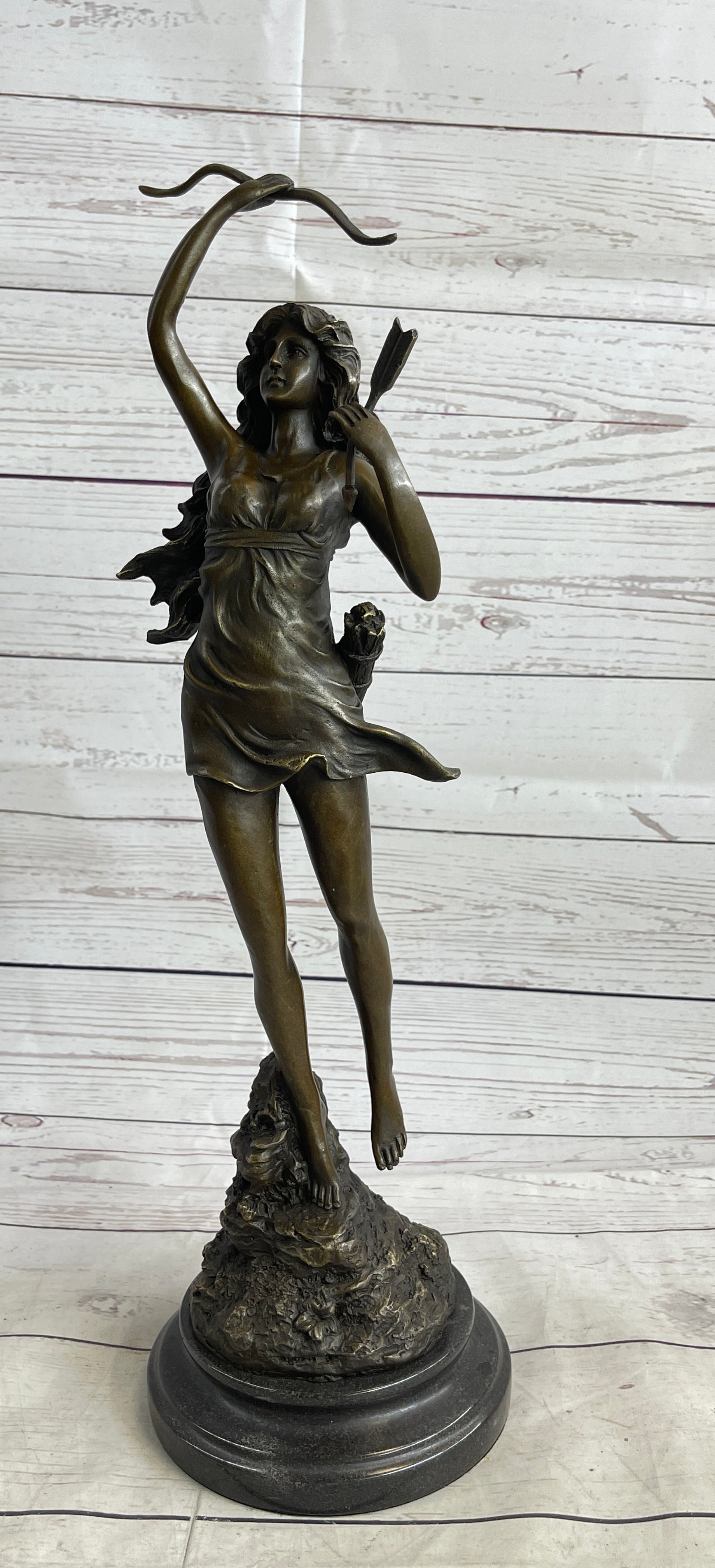 Artemis Diana The Hunter By C. Mirval Bronze Sculpture
