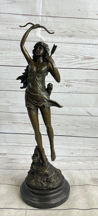 Artemis Diana The Hunter By C. Mirval Bronze Sculpture