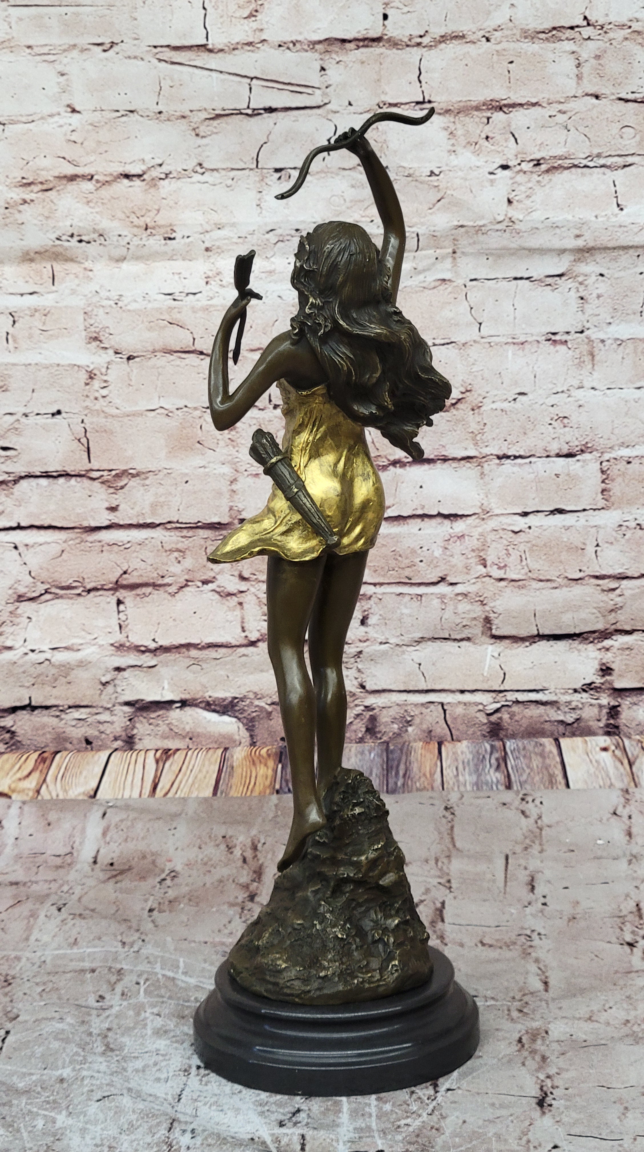 Nude Woman Female Hunter Hot Cast Diana Goddess Hunt Moon Bronze Marble Statue