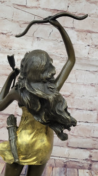 Nude Woman Female Hunter Hot Cast Diana Goddess Hunt Moon Bronze Marble Statue